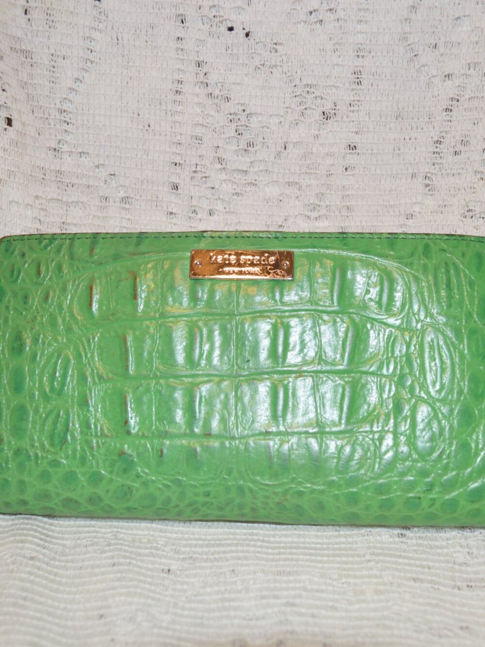 Kate Spade Green Leather Slim Bifold
